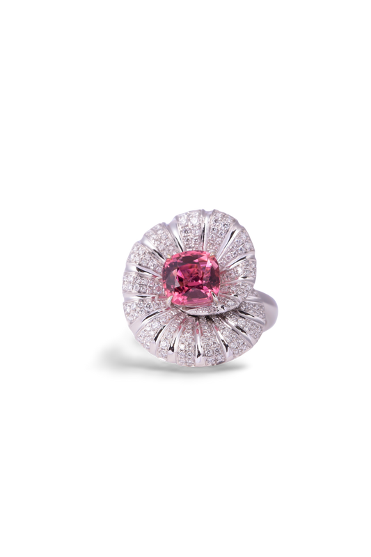 Pink Tourmaline Ring - Golden Ratio Elegance