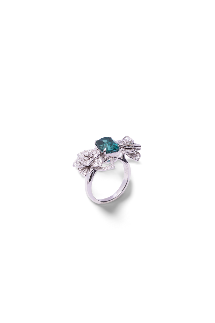 Twin Flower Lagoon Tourmaline Ring