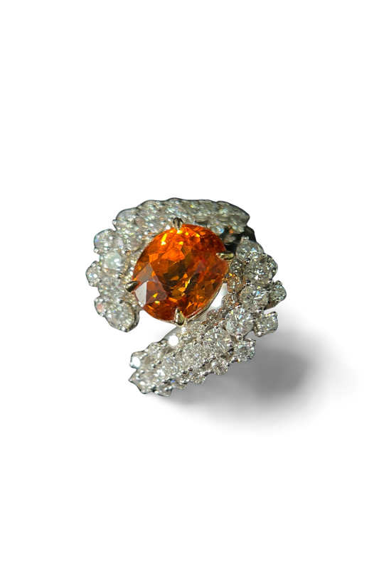 4.01ct Meteor Fanta Garnet Ring