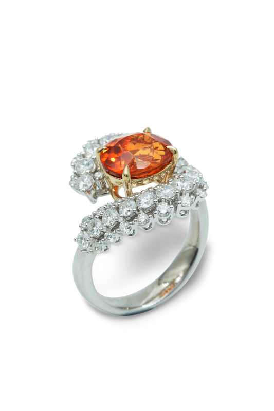 4.01ct Meteor Fanta Garnet Ring