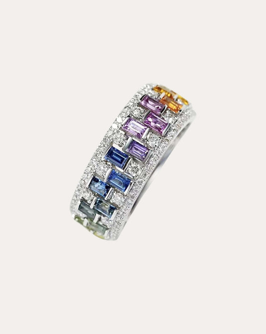 Irregular Rainbow Sapphire Ring – A Bold Expression of Color