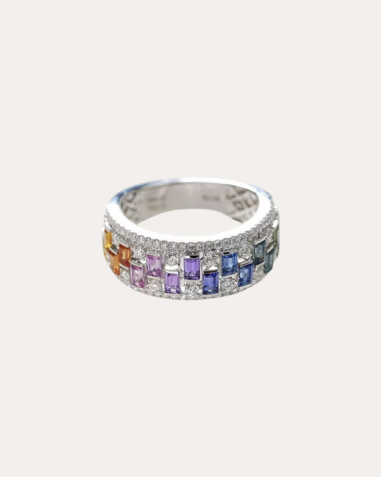 Irregular Rainbow Sapphire Ring – A Bold Expression of Color