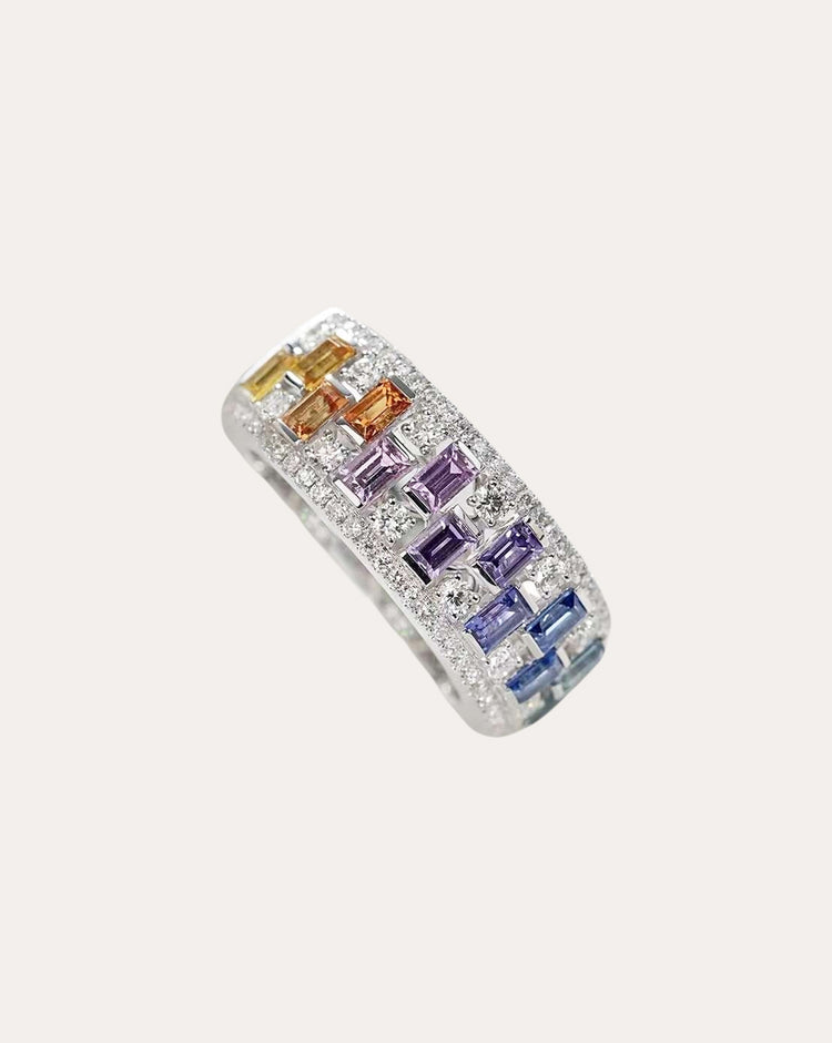 Irregular Rainbow Sapphire Ring – A Bold Expression of Color