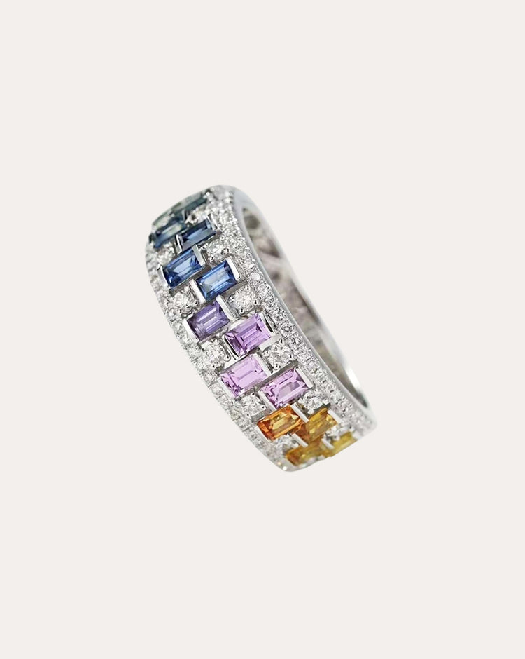 Irregular Rainbow Sapphire Ring – A Bold Expression of Color