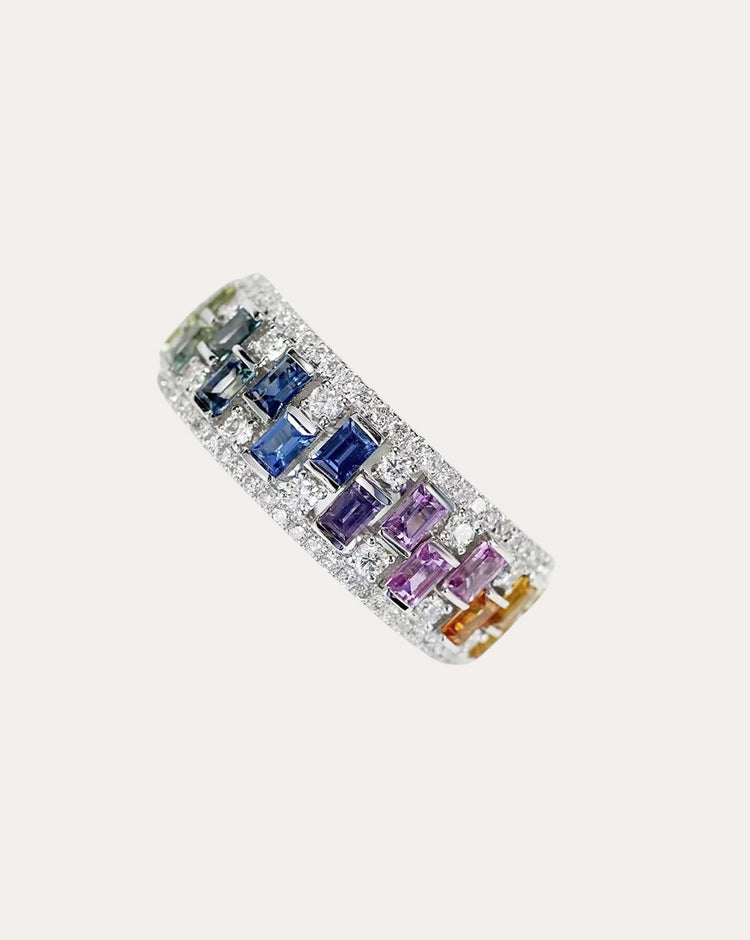 Irregular Rainbow Sapphire Ring – A Bold Expression of Color