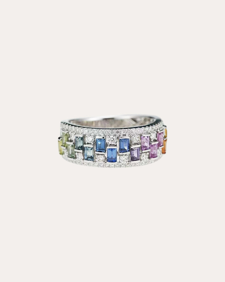 Irregular Rainbow Sapphire Ring – A Bold Expression of Color